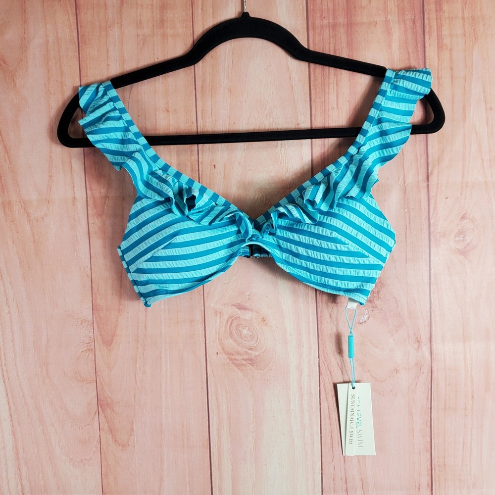 Sea Level Swim Bikini Top Sz 4 Capri Frill French Bralette NWT